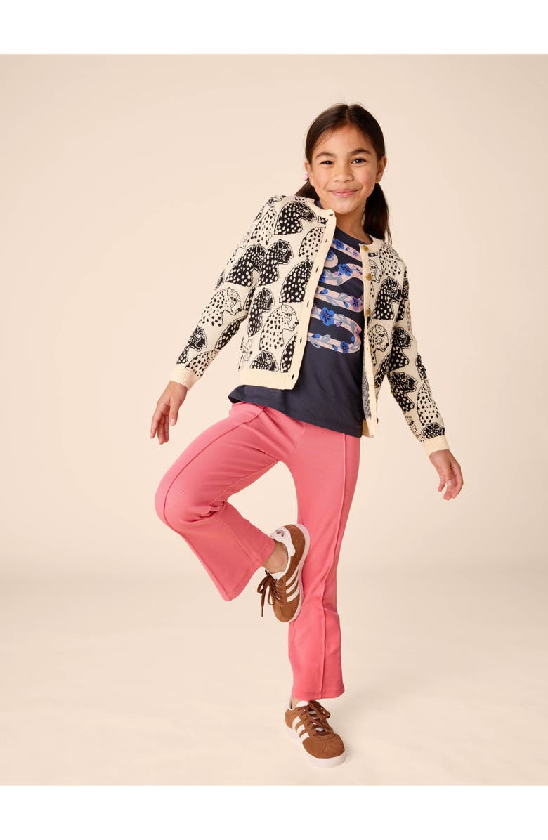 Tea Collection Ribbed Flare Pants, Alternate, color, Desert Rose