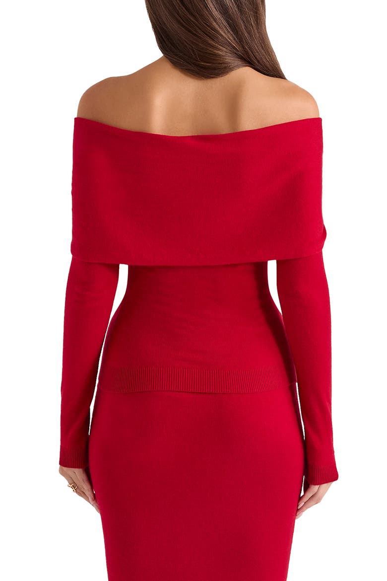 Amaryllis Off the Shoulder Sweater, Alternate, color, RED
