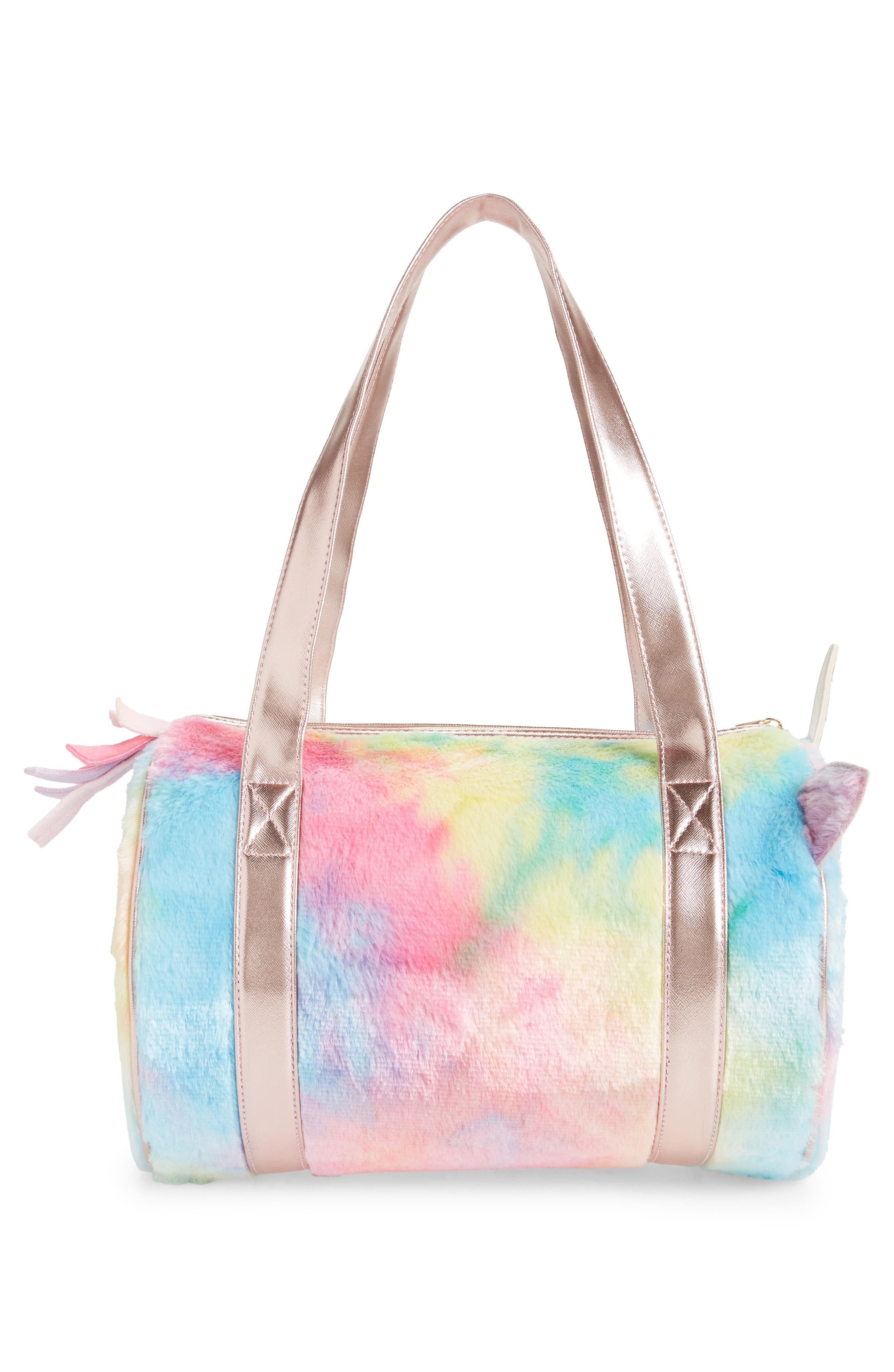 Under One Sky Kitty Faux Fur Weekend Duffle Bag, Alternate, color, 