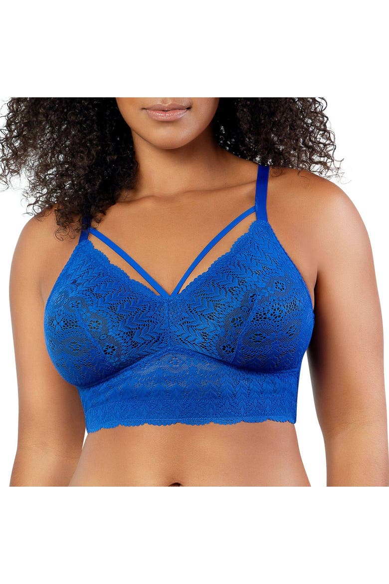 Mia Wire-Free Padded Lace Bralette, Main, color, Sapphire
