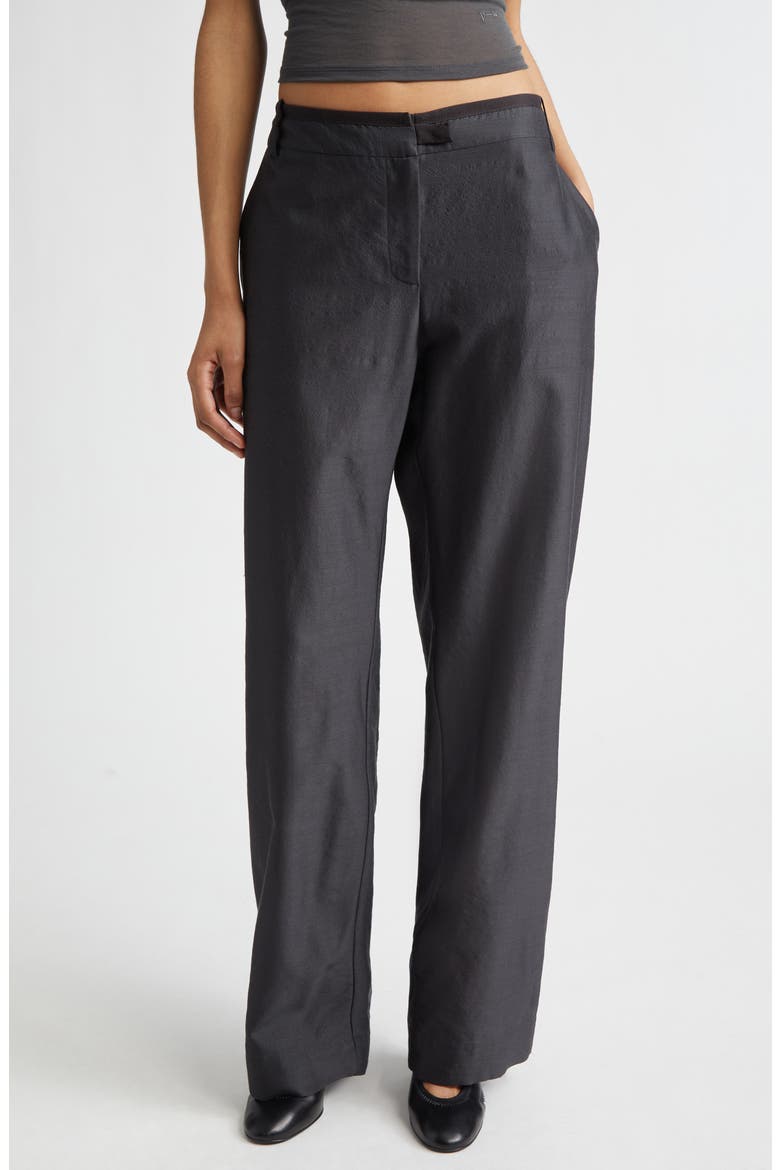 Vira Wool & Silk Flare Leg Pants, Main, color, BLACK