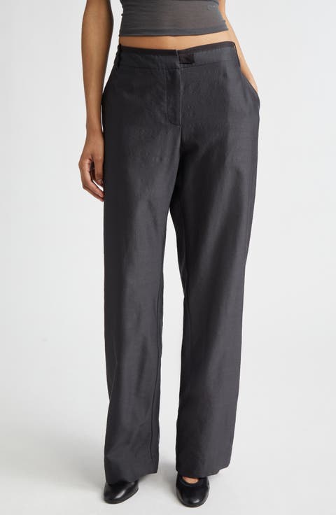 Vira Wool & Silk Flare Leg Pants