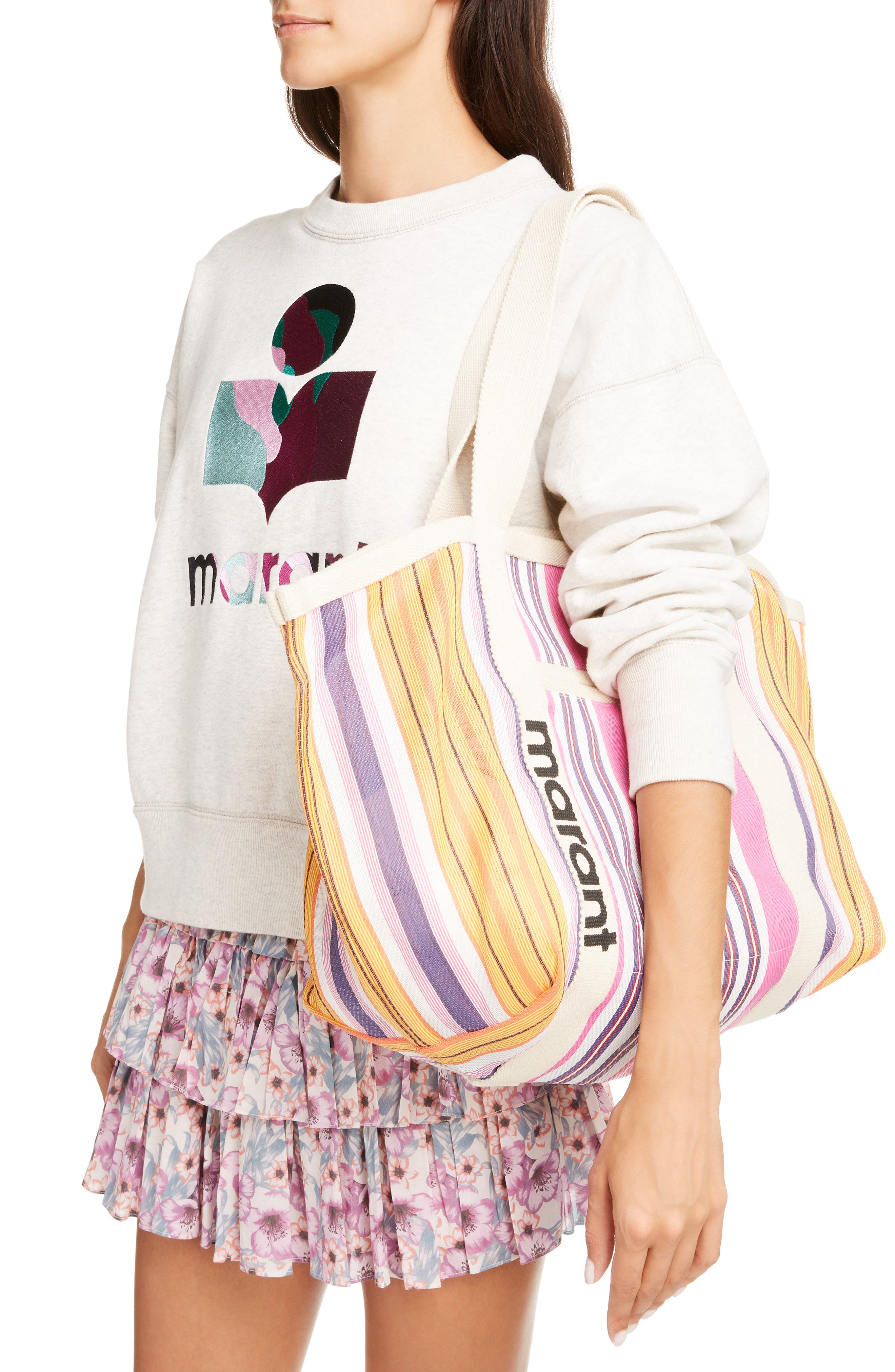 Isabel Marant Darwen Stripe Tote, Alternate, color, 