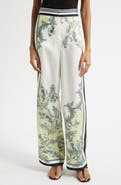 Veronica Beard Grigore High Waist Wide Leg Floral Print Pants