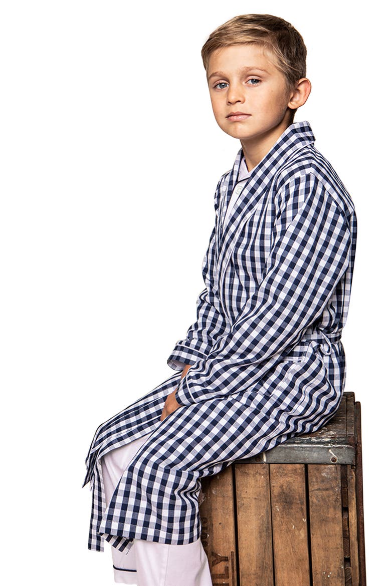 Kids' Gingham Robe, Main, color, NAVY