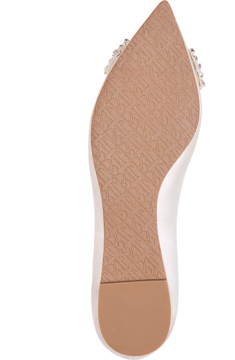 Badgley Mischka Collection Eavan Embellished Satin Flat, Alternate, color,