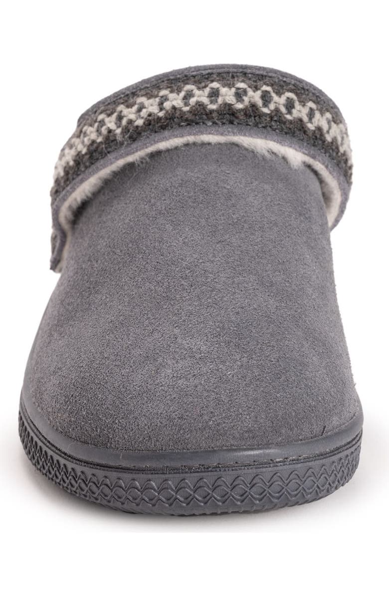MUK LUKS Quianna Luna Genuine Suede Clog Slipper, Alternate, color, Charcoal