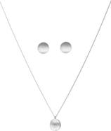 Bearfruit Jewelry Sterling Silver 18k Gold Plated Madeleine Necklace & Earring Set Dainty