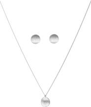 Bearfruit Jewelry Sterling Silver 18k Gold Plated Madeleine Necklace & Earring Set Dainty