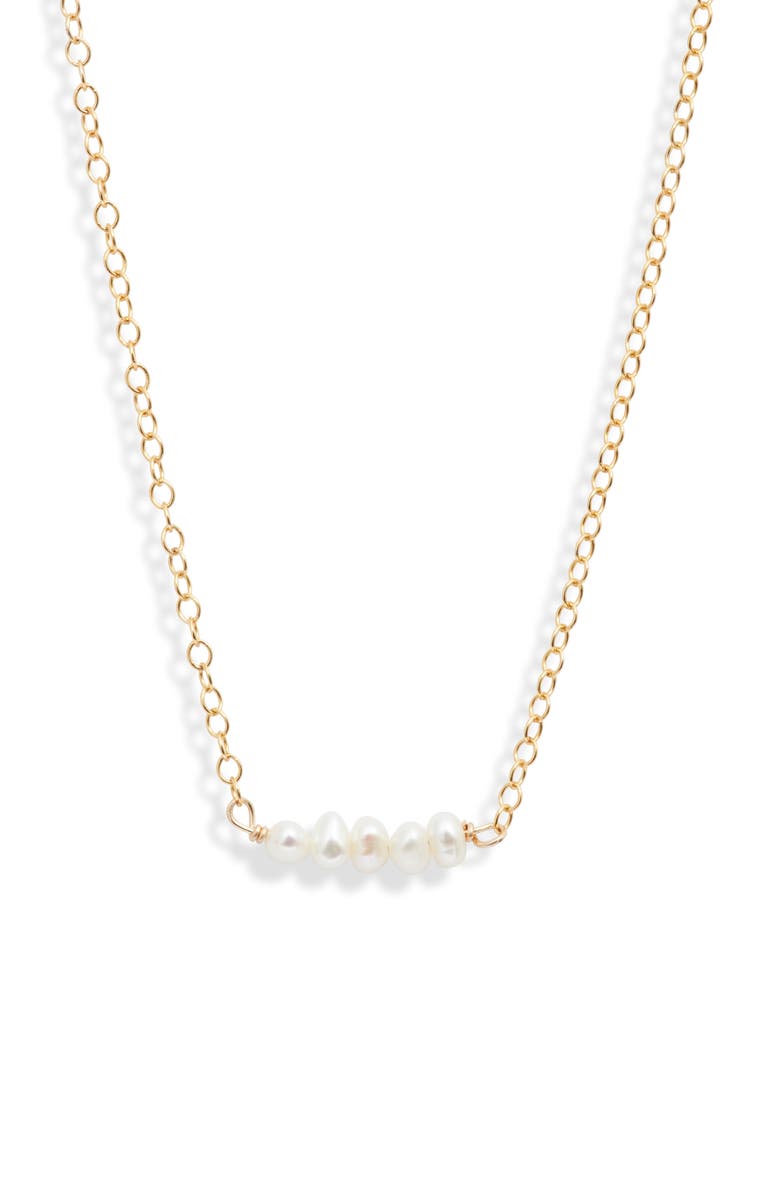 Kiara by Ki-Ele Jennifer Freshwater Pearl Bar Necklace, Main, color, Gold