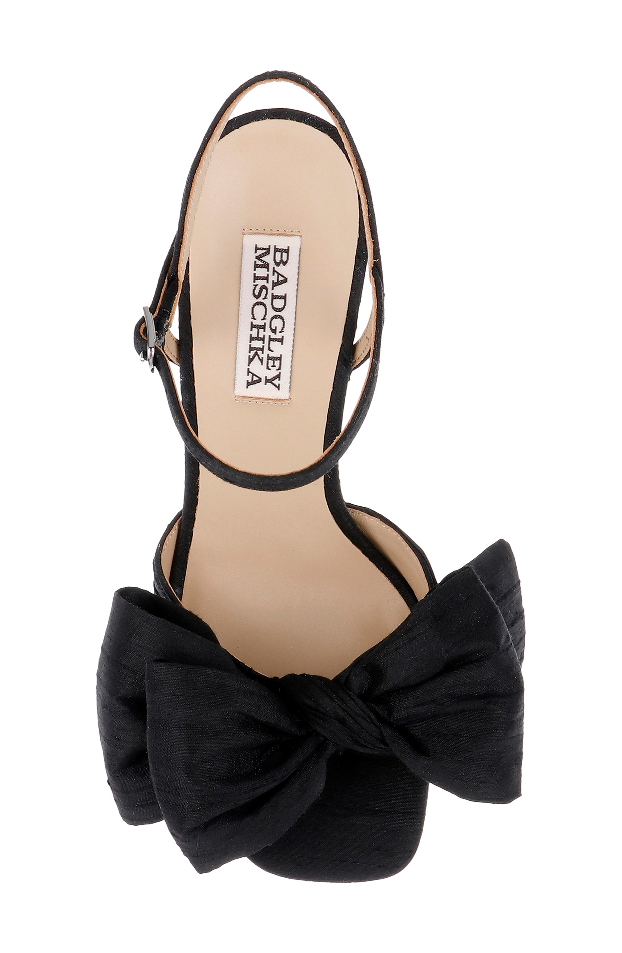 BADGLEY MISCHKA Olivia Platform Ankle Strap Sandal, Alternate, color, Black Silk