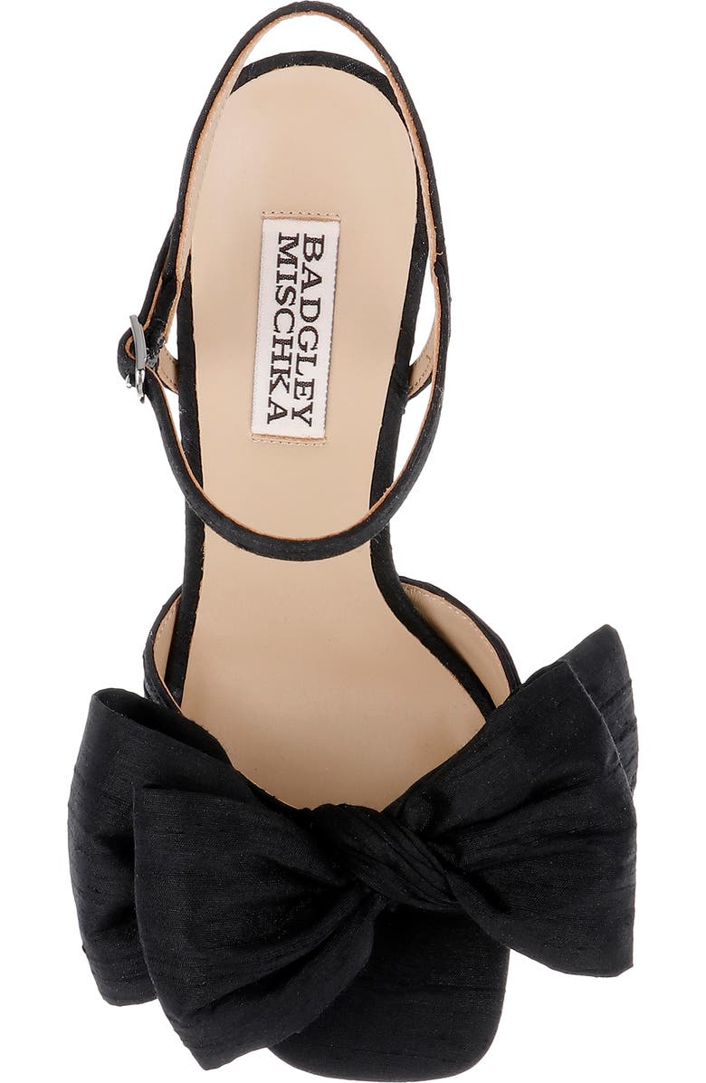 BADGLEY MISCHKA Olivia Platform Ankle Strap Sandal, Alternate, color, Black Silk