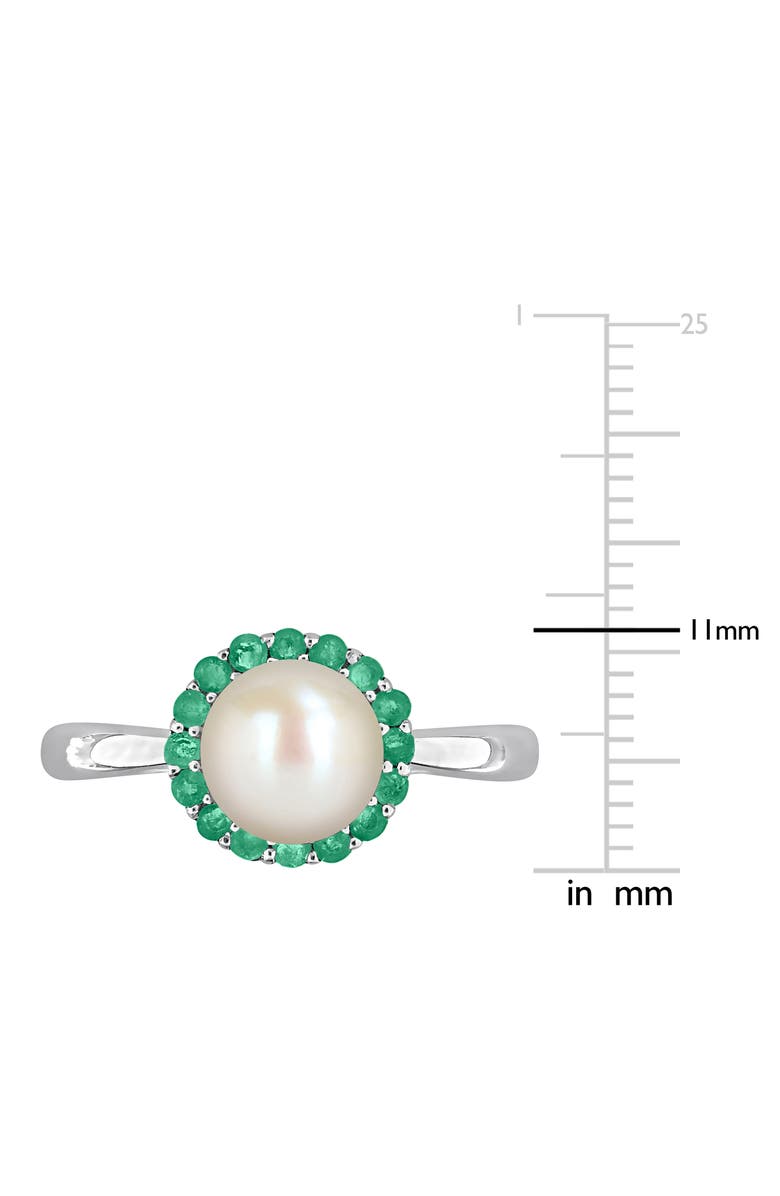 DELMAR Semiprecious Stone & Cultured Pearl Ring, Alternate, color, Green