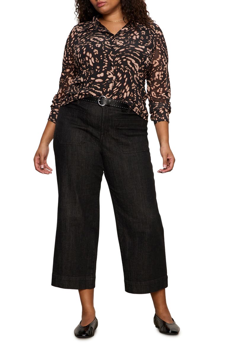 Fitted Mesh Button-Up Shirt, Alternate, color, NOCTURNAL BLACK