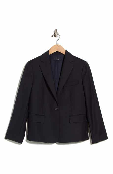 Slim Fit Notch Lapel Virgin Wool Blazer