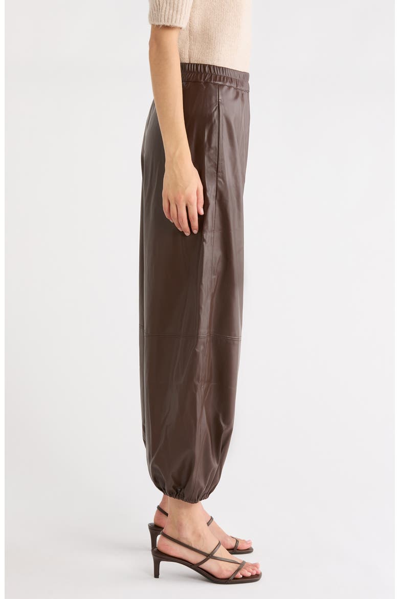 Camryn Faux Leather Joggers, Alternate, color, CHOCOLATE
