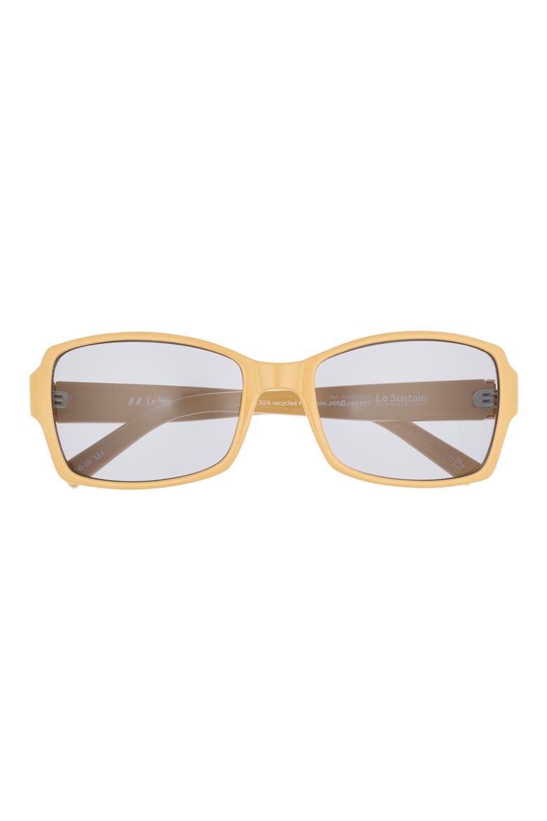 Trance 56mm Rectangular Sunglasses, Main, color, MUSTARD PUTTY