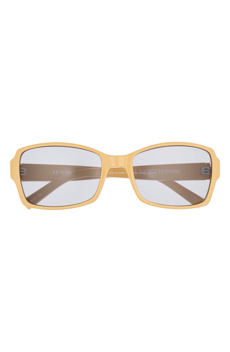 Le Specs Trance 56mm Rectangular Sunglasses, Main, color, Mustard Putty