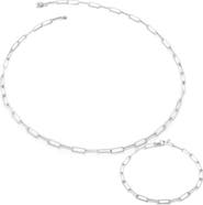 Monica Vinader Alta Textured Chain Necklace & Bracelet Set