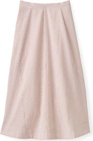 Cartolina Liberty Seersucker Midi Skirt