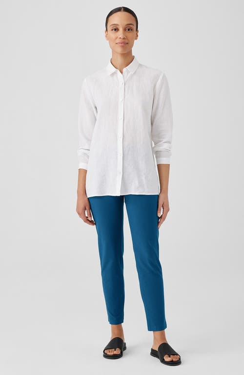 Eileen Fisher Slim Ankle Stretch Crepe Pants In Atlantis