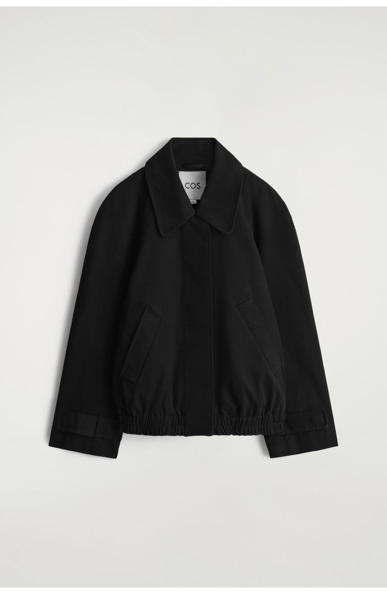 COS Rounded Cotton Blouson Jacket, Alternate, color, Black