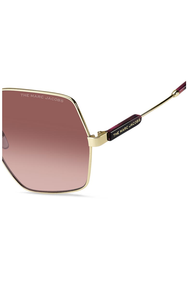 59mm Square Sunglasses, Alternate, color, GOLD / BURGUNDY SHADED