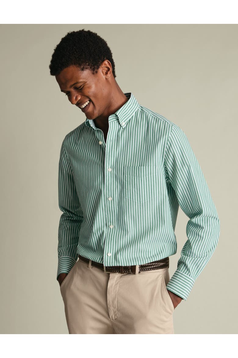 Stretch Washed Poplin Shirt, Alternate, color, Light Green