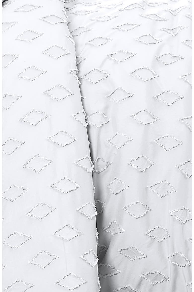 Delta Clipped Jacquard Duvet Cover Set, Alternate, color, WHITE
