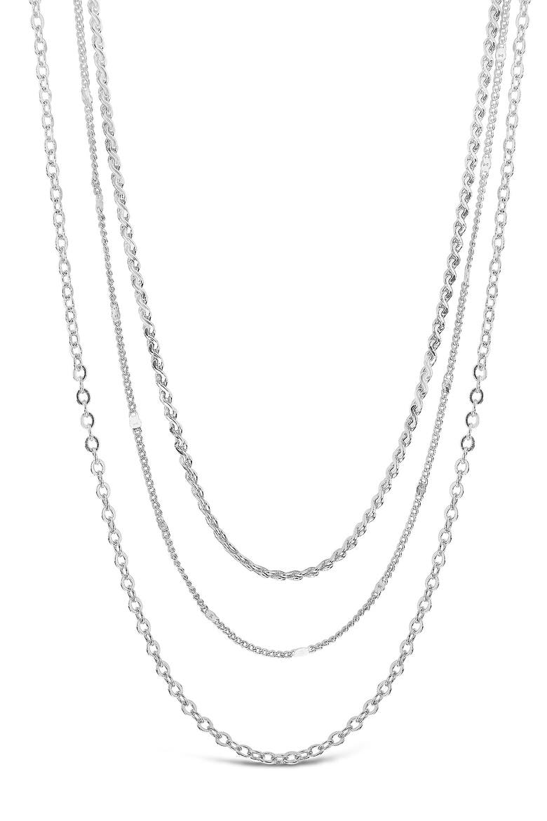 Layered Chain Necklace, Main, color, SILVER