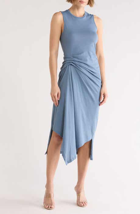 AllSaints Rivi Draped Midi Dress