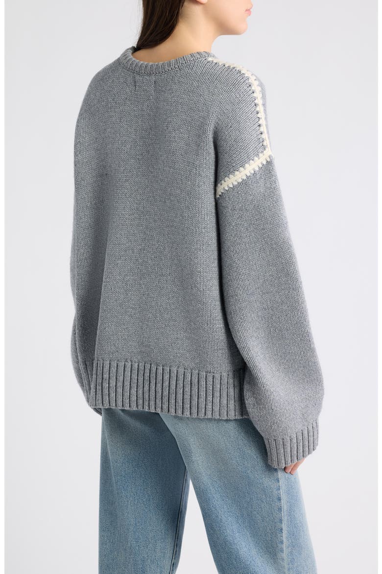 Chantal Stitch Sweater, Alternate, color, HEATHER GREY