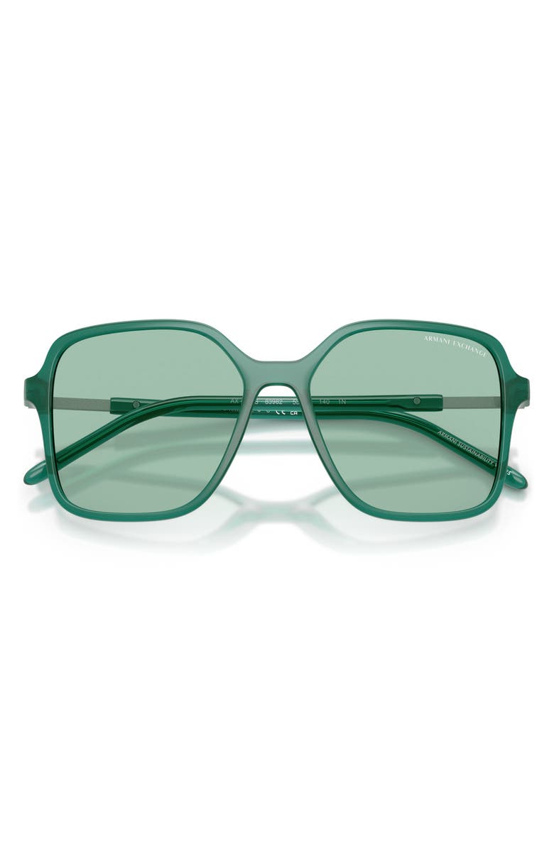 AX Armani Exchange 53mm Butterfly Sunglasses, Alternate, color, Shiny Opal Teal / Green