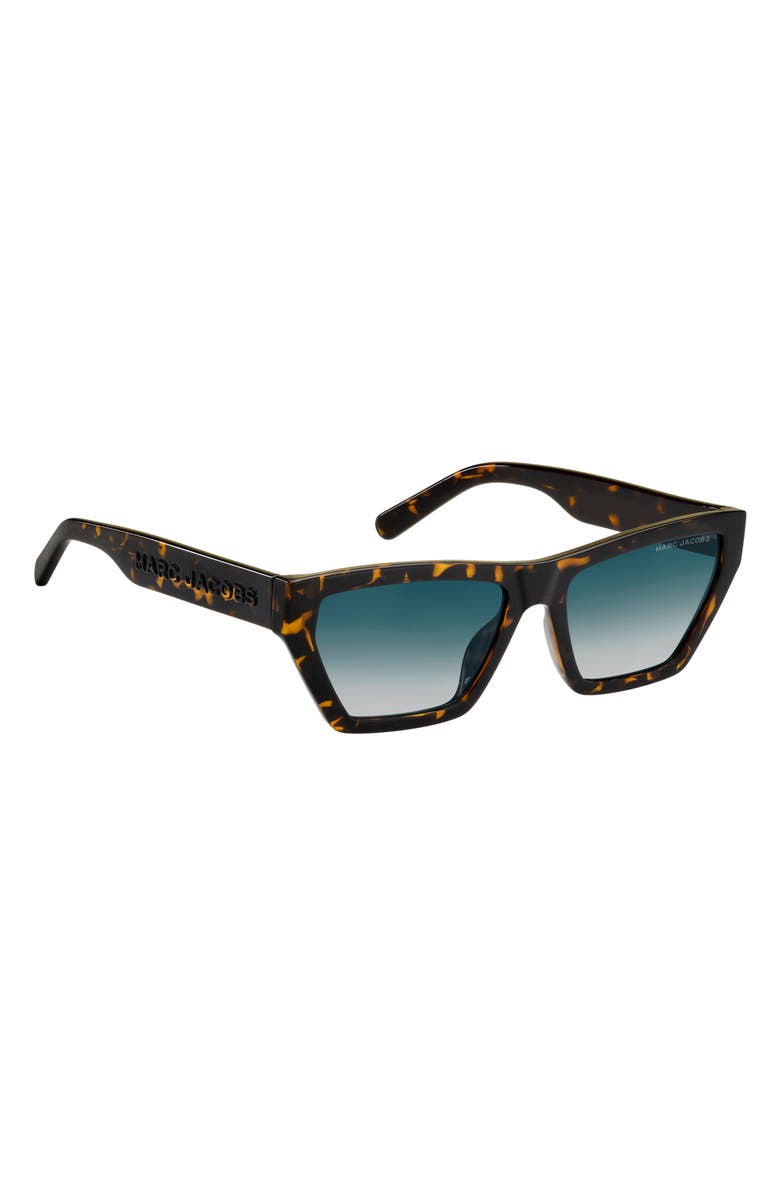 Marc Jacobs 55mm Gradient Cat Eye Sunglasses, Alternate, color, Havana/ Blue Shaded