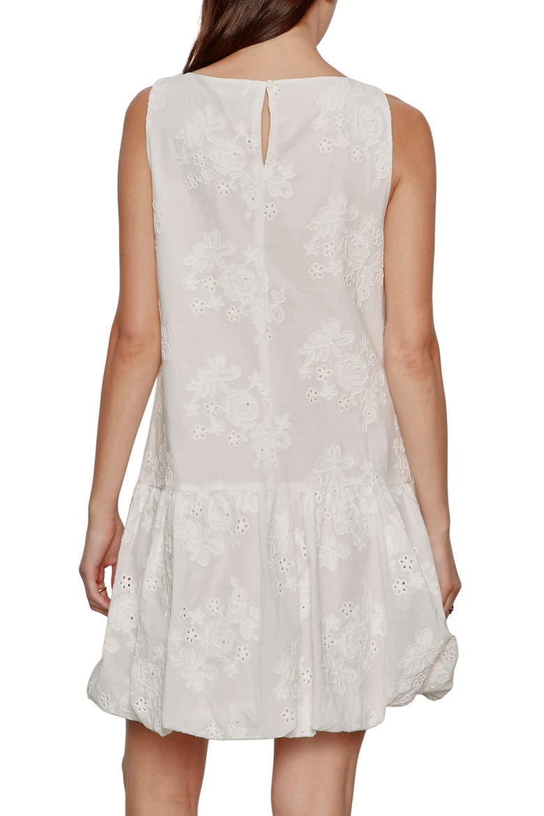 Garden Cotton Eyelet Bubble Hem Minidress, Alternate, color, WHITE
