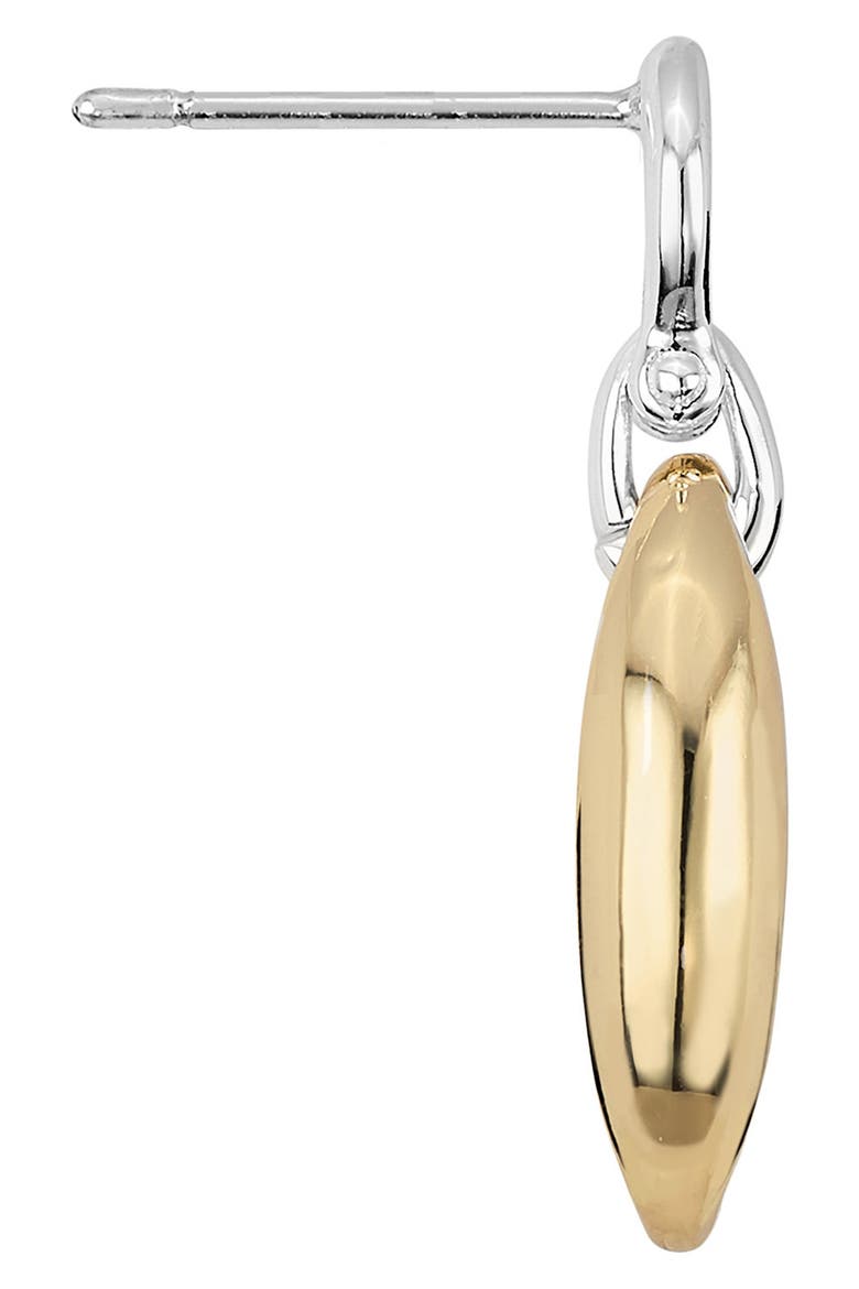 2-Tone Horsebit Drop Earrings, Alternate, color, SILVER