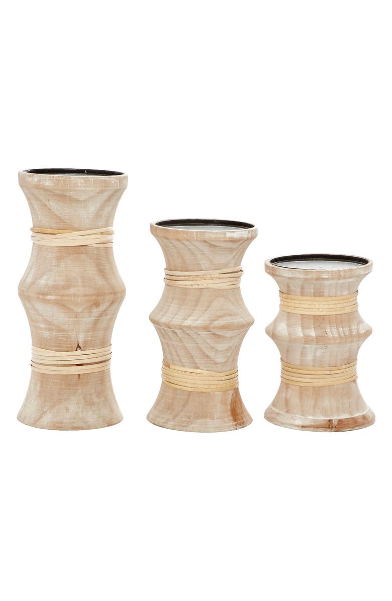 SONOMA SAGE HOME Brown Pine Coastal Candle Holder - Set of 3, Alternate, color,