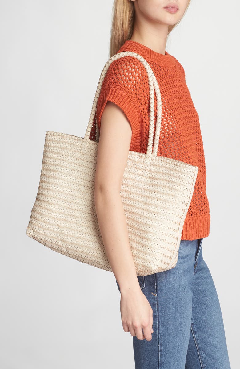 Madewell Handwoven Leather Tote, Alternate, color, Alabaster