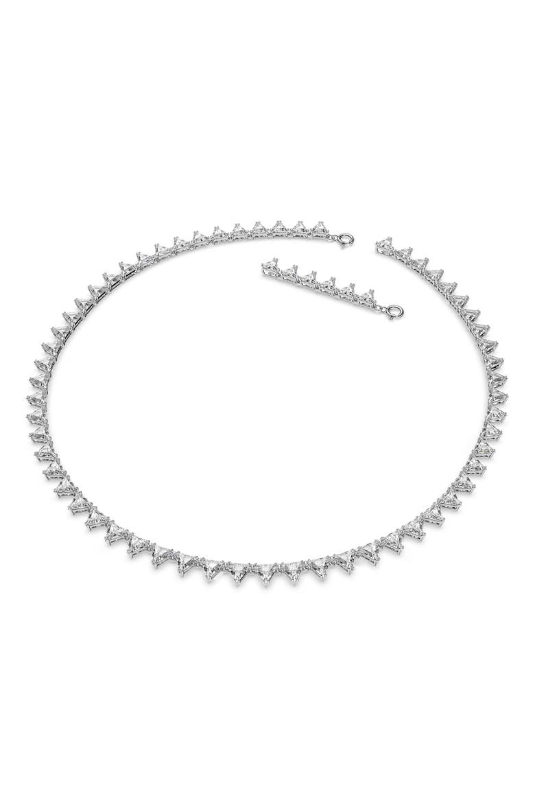 Matrix Triangle Cut Cubic Zirconia Tennis Necklace, Alternate, color, WHITE