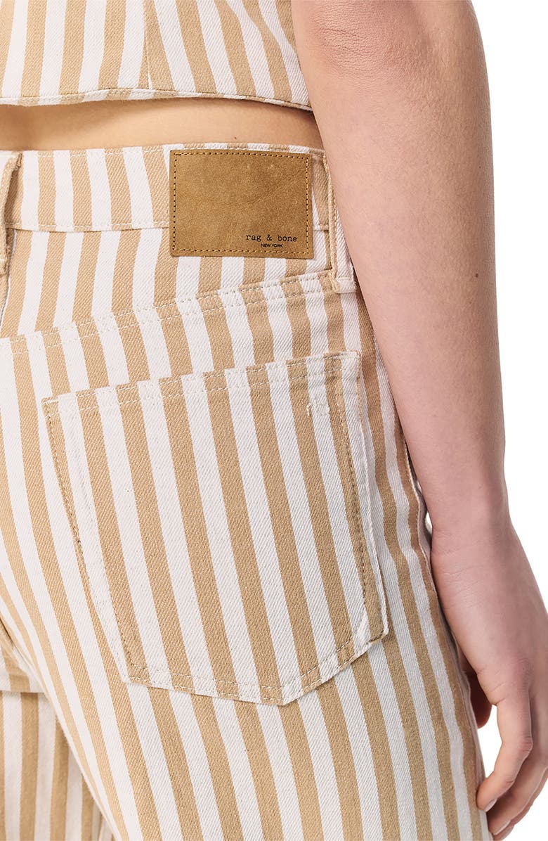 rag & bone Shea Stripe High Waist Relaxed Straight Leg Jeans, Alternate, color, Tan Stripe