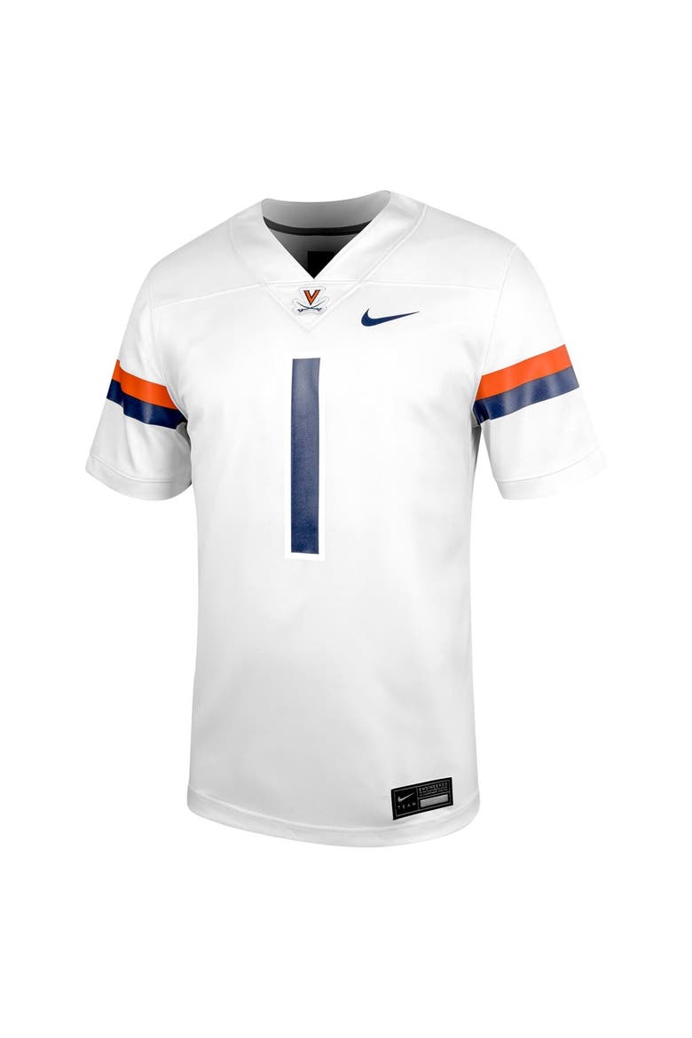 Men's Nike #1 White Virginia Cavaliers Untouchable Football Jersey, Alternate, color, White