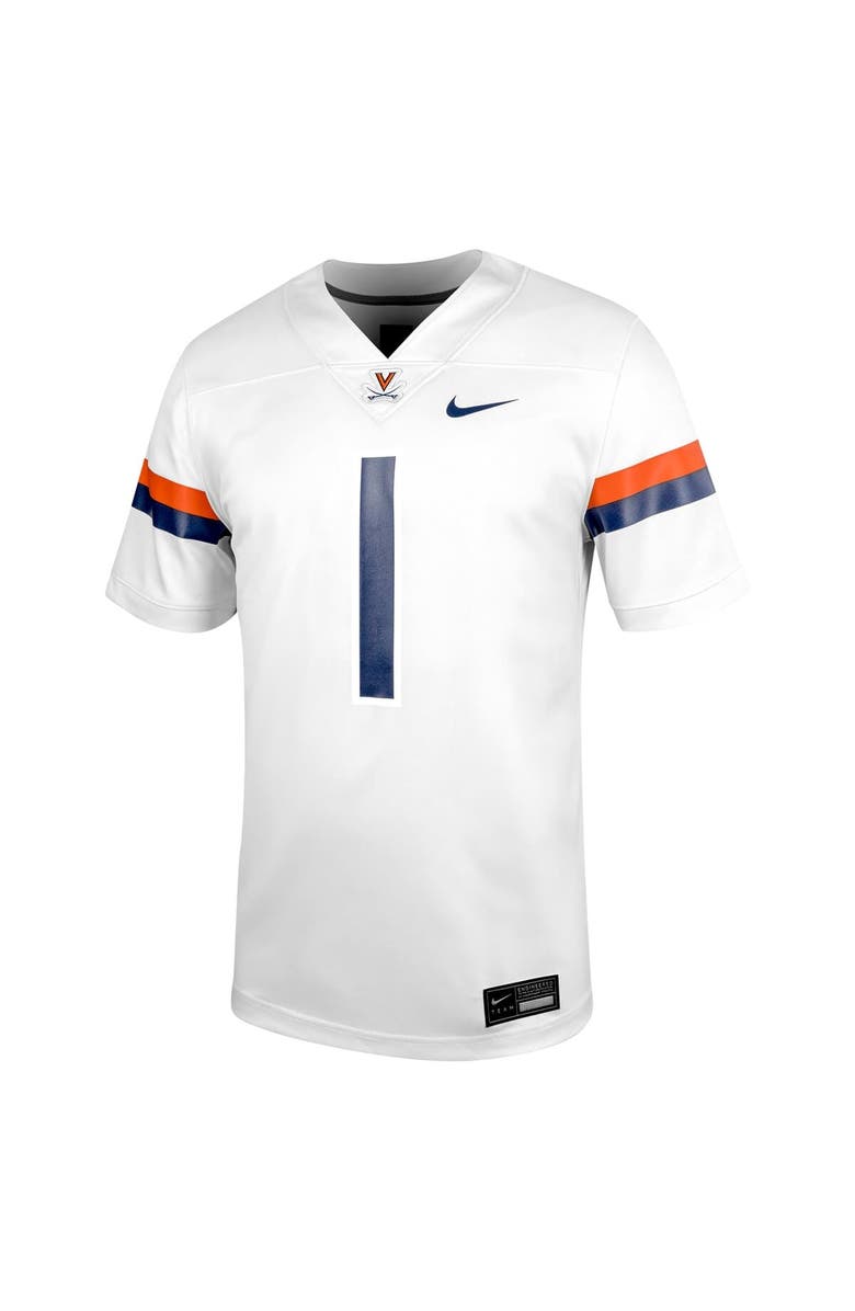 Nike Men's Nike #1 White Virginia Cavaliers Untouchable Football Jersey, Alternate, color, White