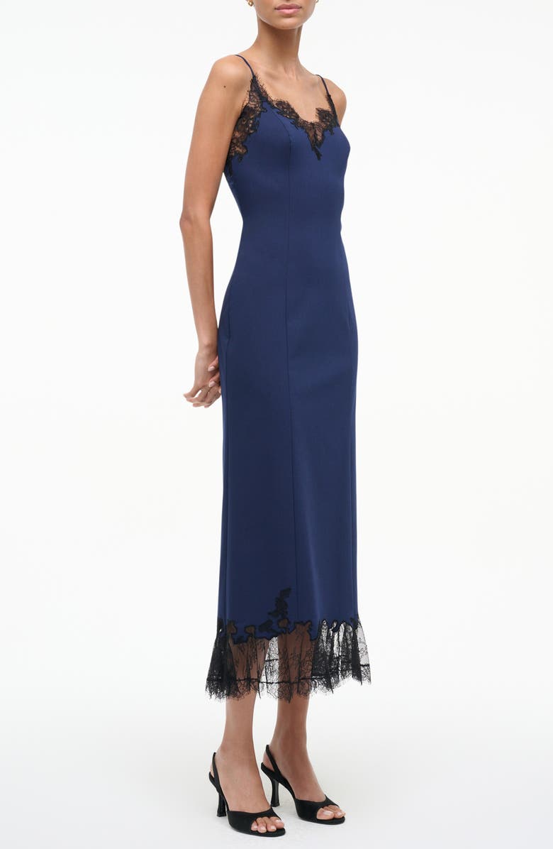 STAUD Nadia Lace Minidress, Alternate, color, Navy