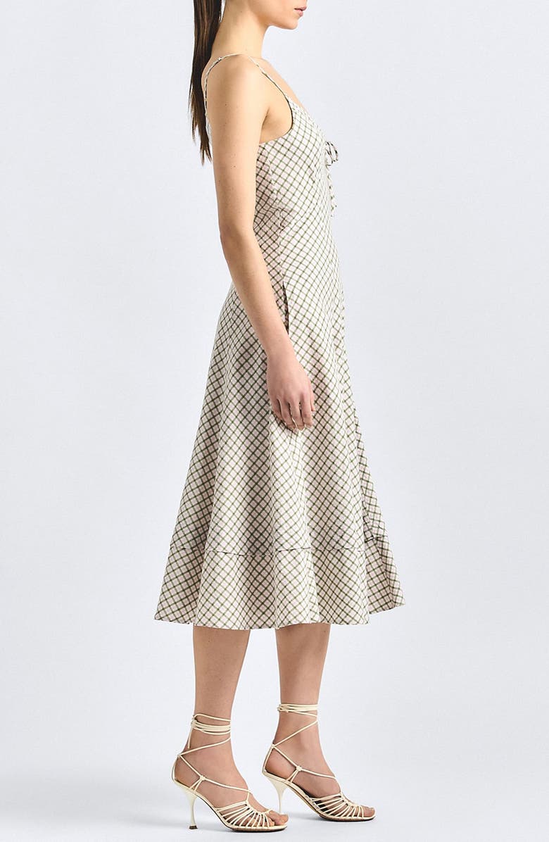 Derek Lam 10 Crosby Sable Plaid Cotton Blend Dress, Alternate, color, Army Green Plaid