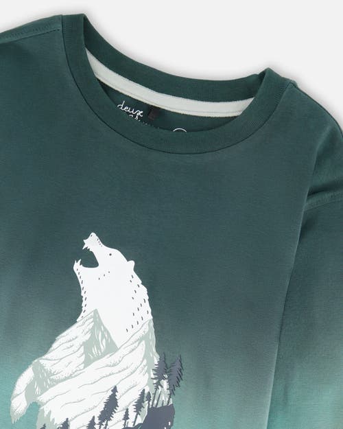 Deux Par Deux Long Sleeve Organic Cotton Gradient Jersey Tee In Green