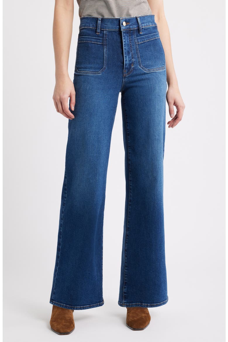 Le Slim Palazzo Patch Pocket High Waist Wide Leg Jeans, Main, color, SAVIOR