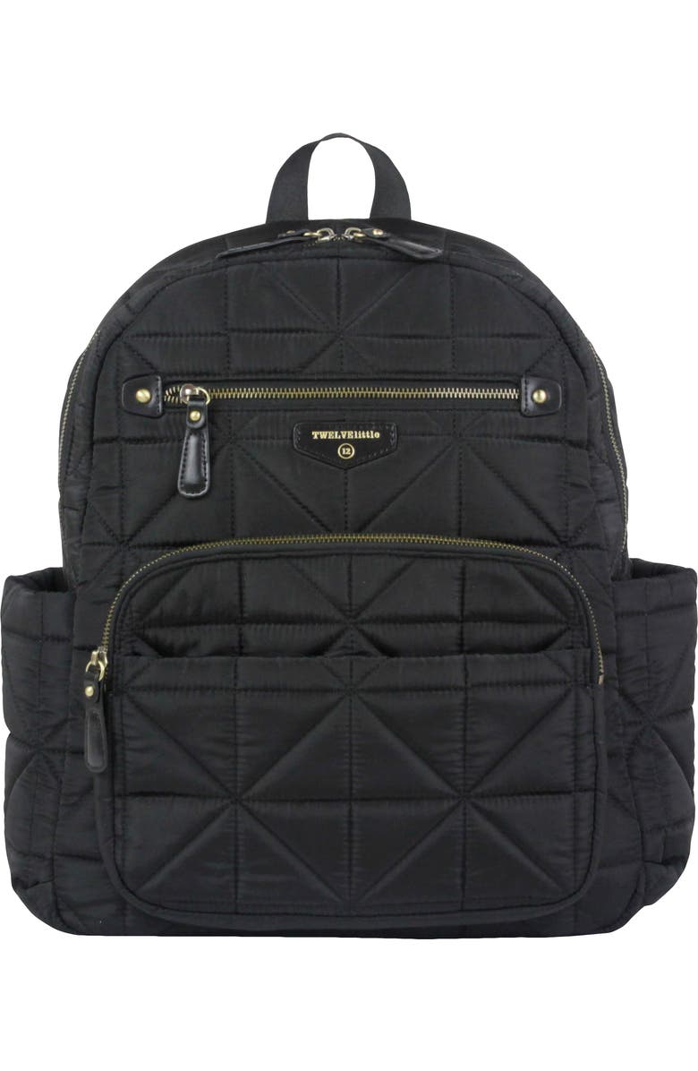 TWELVElittle Quilted Water Resistant Nylon Diaper Backpack, Main, color,
