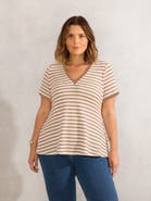 Live Unlimited Contrast Stripe Crochet Top