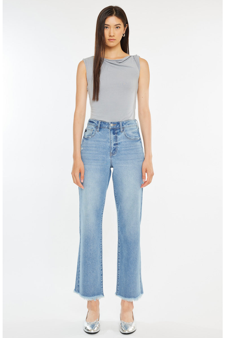 Bri Essentials High Rise Slim Wide Leg Jeans, Main, color, Medium Wash