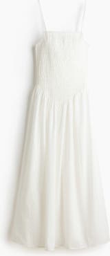 H&M Smocked Flared-skirt Dress